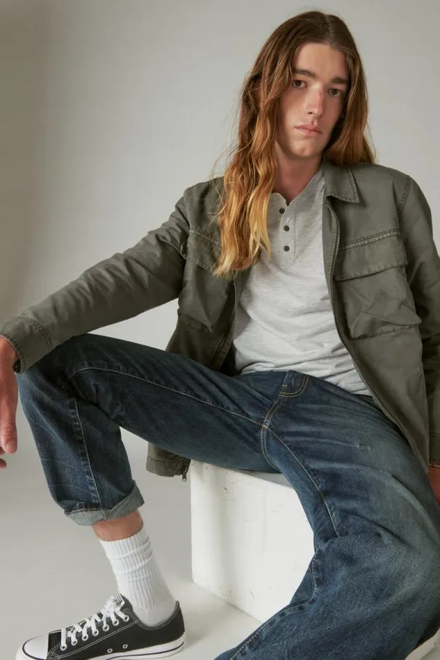 Lucky Brand Fleece Lined Shirt Jacket Raven Men Jackets and Outerwear