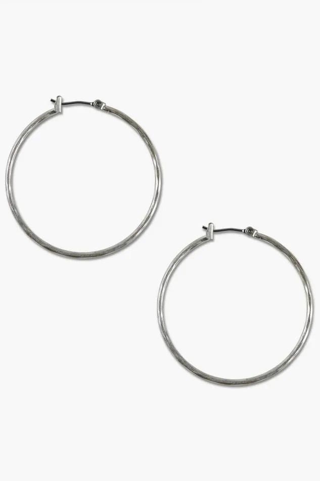 Lucky Brand Fw 8211 Thin Silver Hoop Silver Women Jewelry
