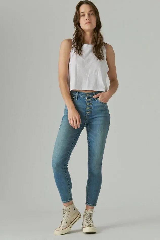 Lucky Brand High Rise Bridgette With Exposed Button Fly Center Stage Women Jeans