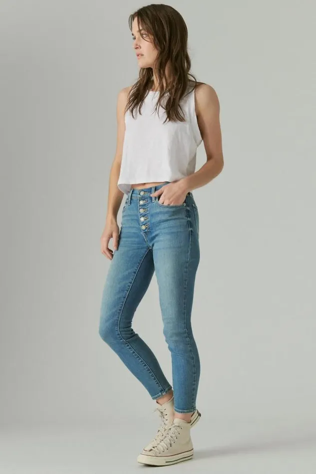 Lucky Brand High Rise Bridgette With Exposed Button Fly Center Stage Women Jeans