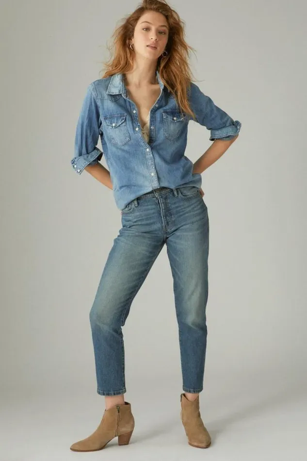 Lucky Brand High Rise Drew Mom Starlet Dest Women Jeans