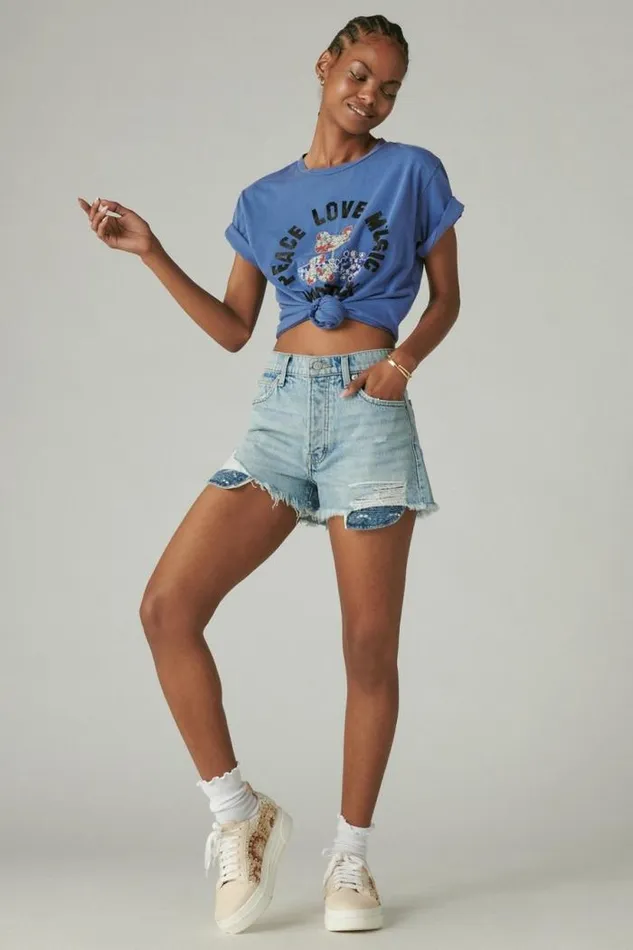 Lucky Brand High Rise Mom Short Sunbeam Women Shorts