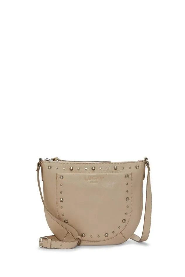 Lucky Brand Kyla Studded Crossbody Bag Light Grey Women Handbags