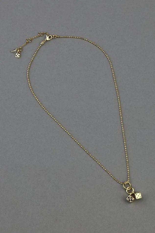 Lucky Brand Lucky Dice Pendant Gold Women Jewelry