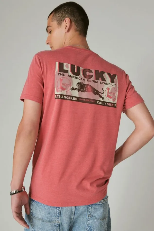 Lucky Brand Lucky Panther Tee Cardinal Men Graphic Tees