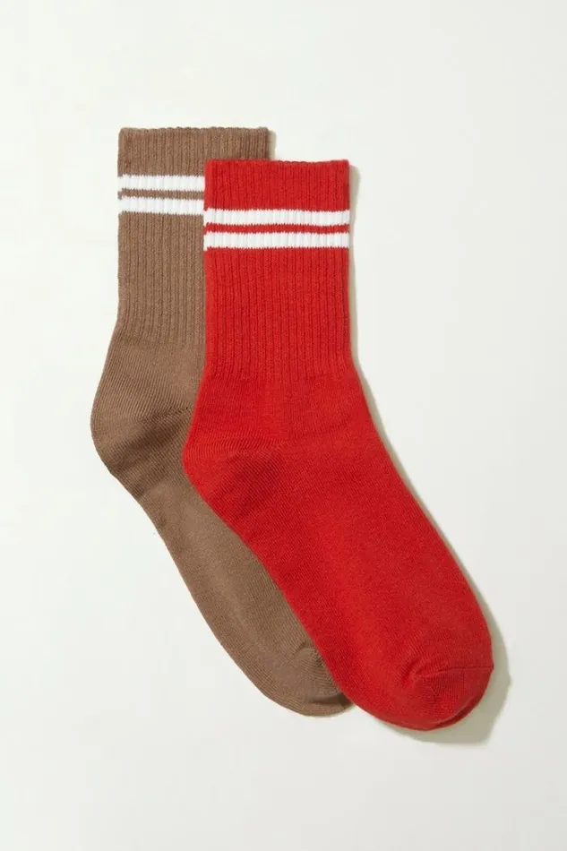 Lucky Brand Lucky Varsity Solid Crew Sock 2 Pk Tandori Spice Women Socks