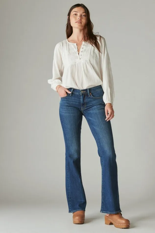 Lucky Brand Mid Rise Sweet Flare Starry Night Women Jeans