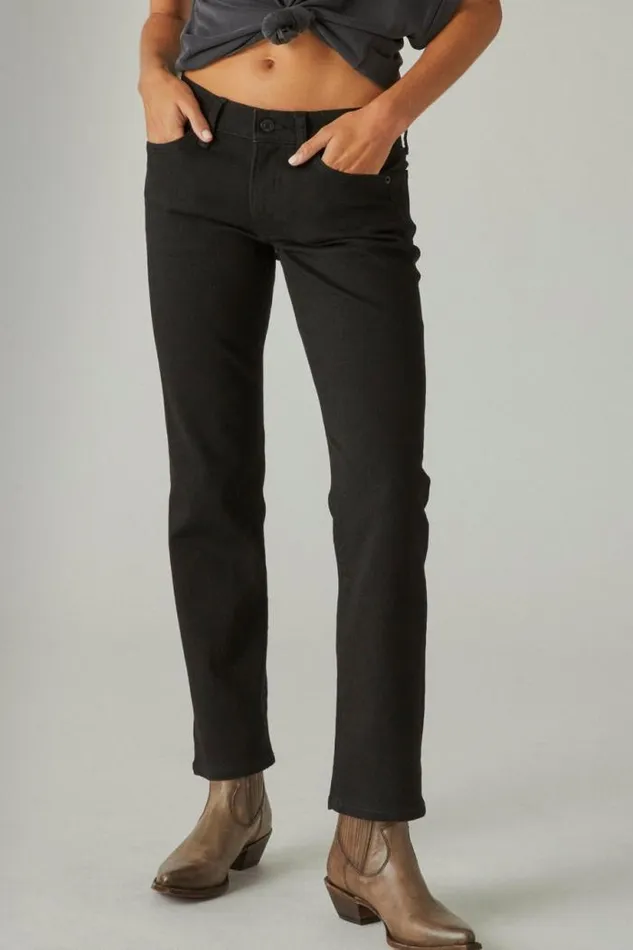 Lucky Brand Mid Rise Sweet Straight Clean Black Women Jeans