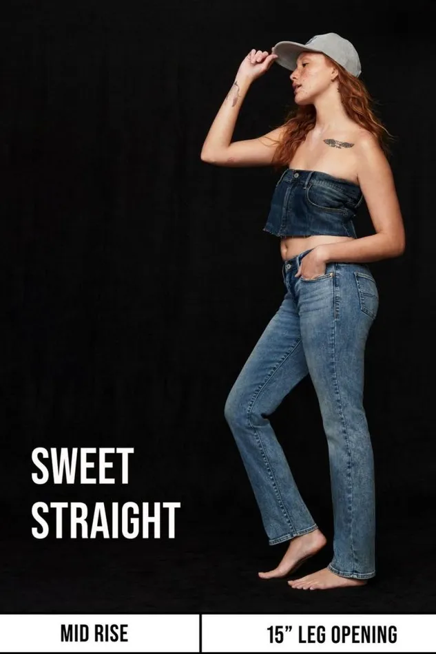 Lucky Brand Mid Rise Sweet Straight Tanzanite Women Jeans