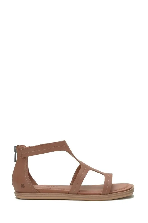 Lucky Brand Nayda Ankle Strap Sandal Medium Dark Beige Women Shoes