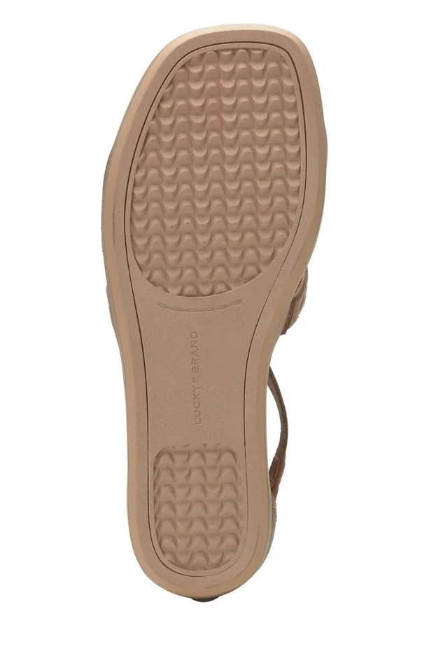 Lucky Brand Nayda Ankle Strap Sandal Medium Dark Beige Women Shoes