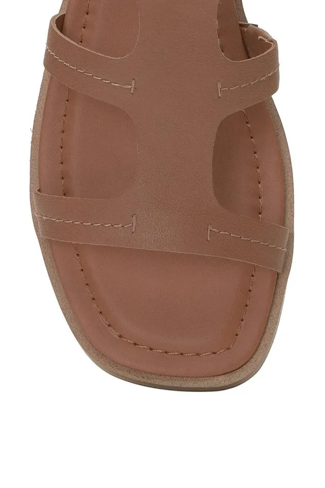 Lucky Brand Nayda Ankle Strap Sandal Medium Dark Beige Women Shoes