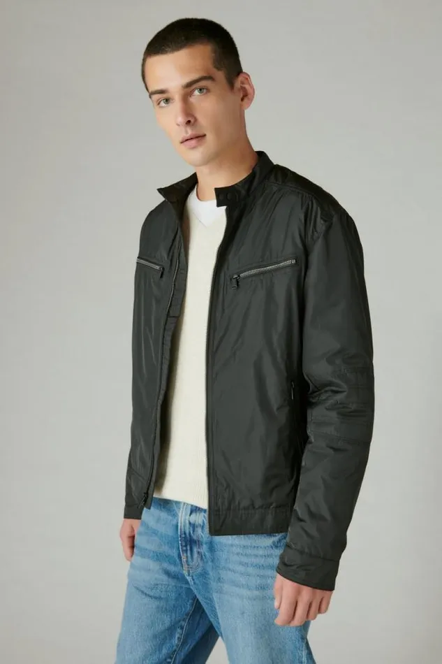 Lucky Brand Nylon Bonneville Jacket Jet Black Men Jackets and Outerwear