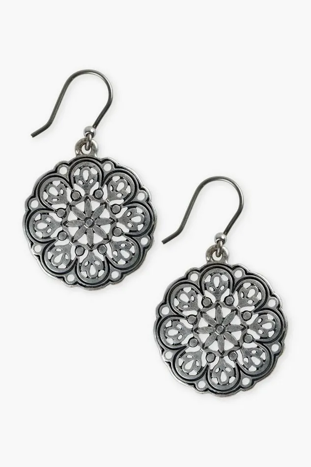 Lucky Brand Openwork Drop Earring Silver Women Jewelry