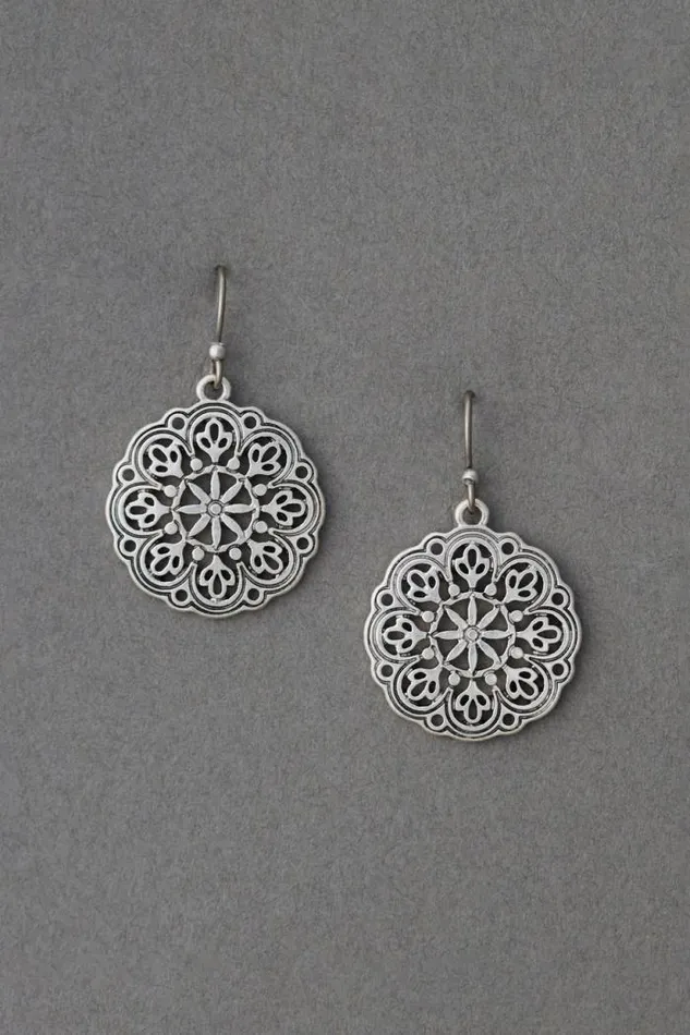 Lucky Brand Openwork Drop Earring Silver Women Jewelry