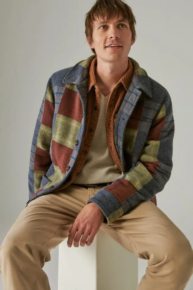 Lucky Brand Patchwork Chore Jacket Patchwork Men Jackets and Outerwear