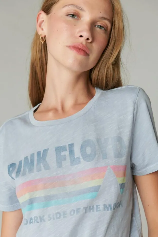 Lucky Brand Pink Floyd Classic Crew Kentucky Blue Women Graphic Tees