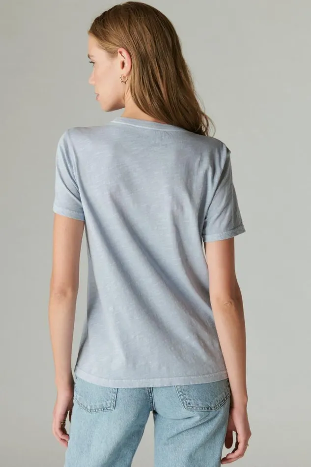 Lucky Brand Pink Floyd Classic Crew Kentucky Blue Women Graphic Tees