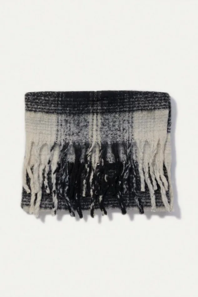 Lucky Brand Plaid Blanket Scarf Black Combo Men Scarves and Bandanas Lucky Brand Plaid Blanket Scarf Black Combo Men Scarves and Bandanas