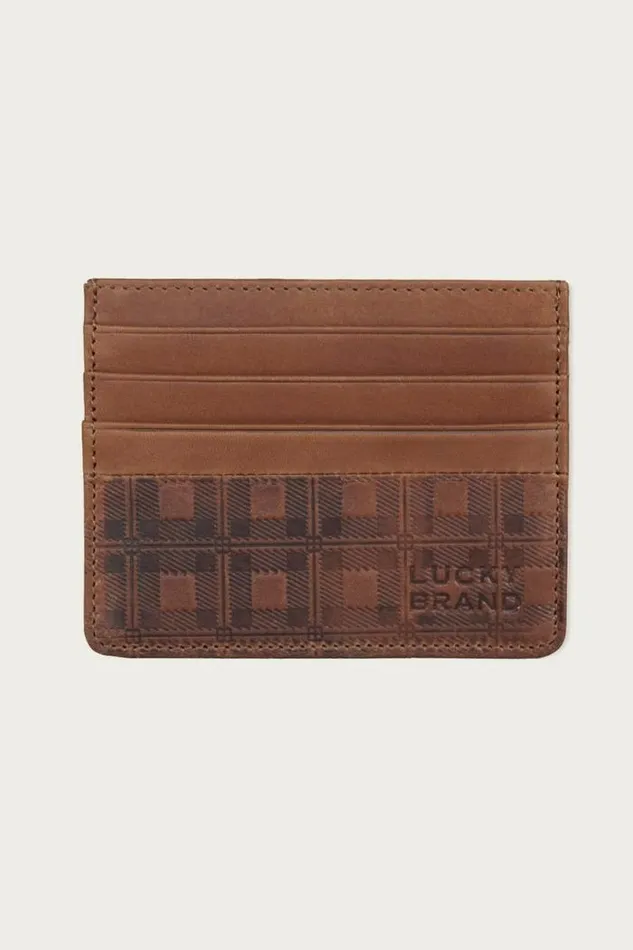 Lucky Brand Plaid Embossed Leather Trifold Wallet Dark Brown Men Bags and Wallets Lucky Brand Plaid Embossed Leather Trifold Wallet Dark Brown Men Bags and Wallets