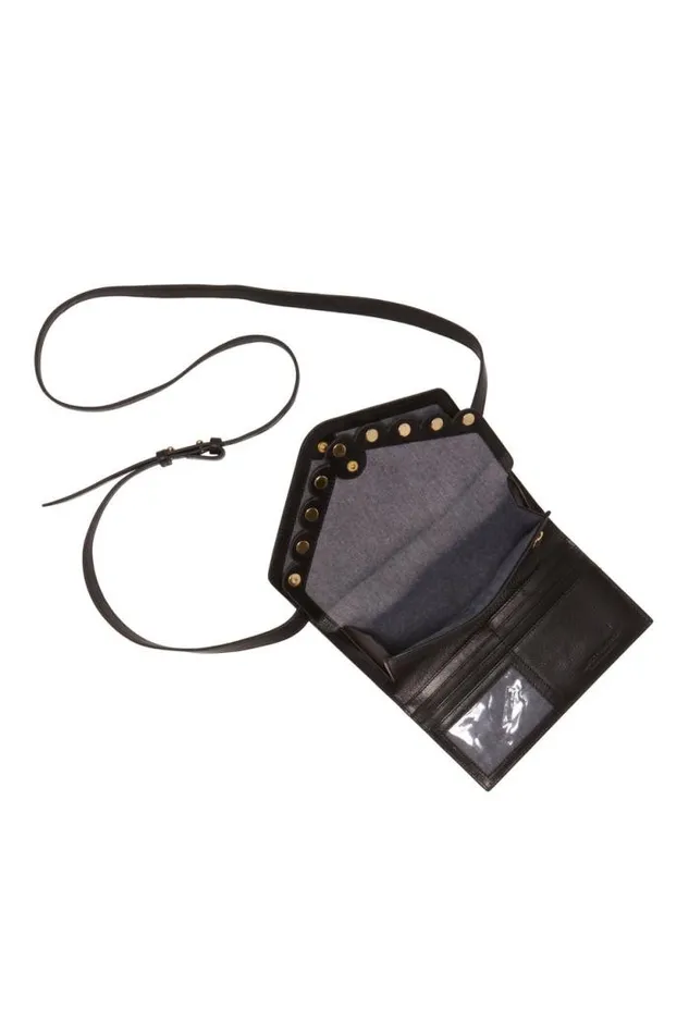 Lucky Brand Ruth Scalloped Crossbody Bag Black Women Handbags