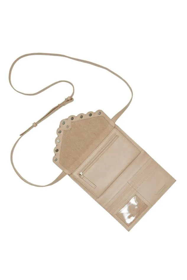 Lucky Brand Ruth Scalloped Crossbody Bag Light Grey Women Handbags
