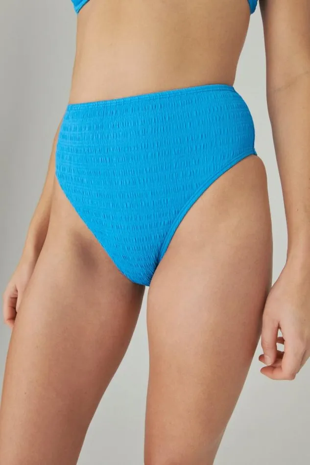 Lucky Brand Seersucker High Waisted Bottoms Pacific Coast Women Swim
