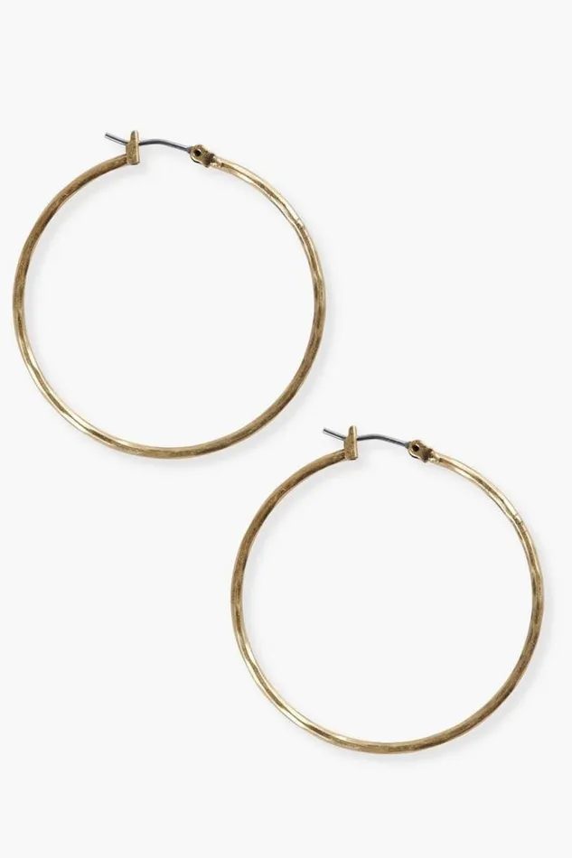 Lucky Brand Thin Gold Hoop Earrings Gold Women Jewelry