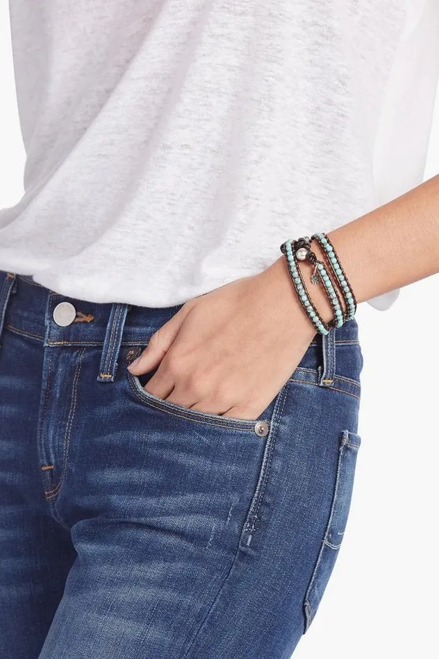 Lucky Brand Turquoise Wrap Bracelet Medium Light Blue Women Jewelry