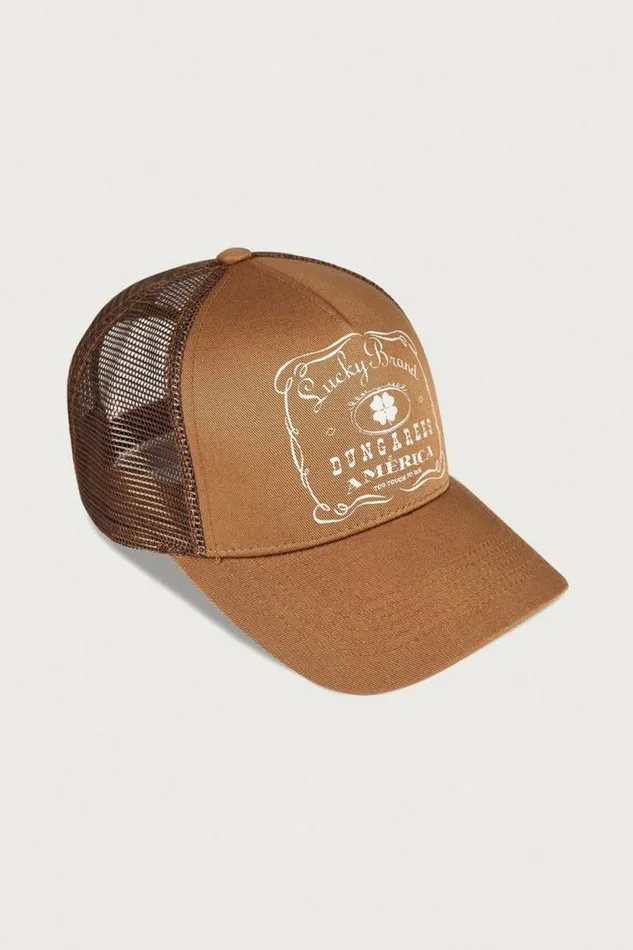 Lucky Brand Vintage Trucker Dark Brown MenWomen Hats