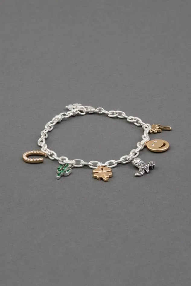 Lucky Brand Western Charm Bracelet Two Tone Women Jewelry