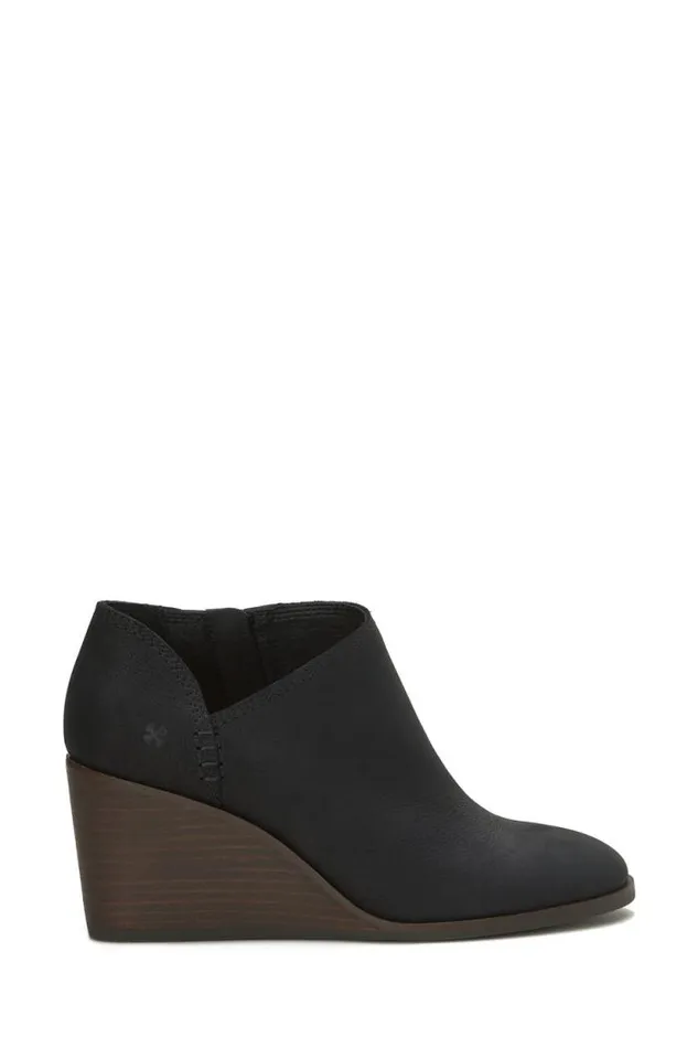 Lucky Brand Zemlin Wedge Bootie Black Women Shoes