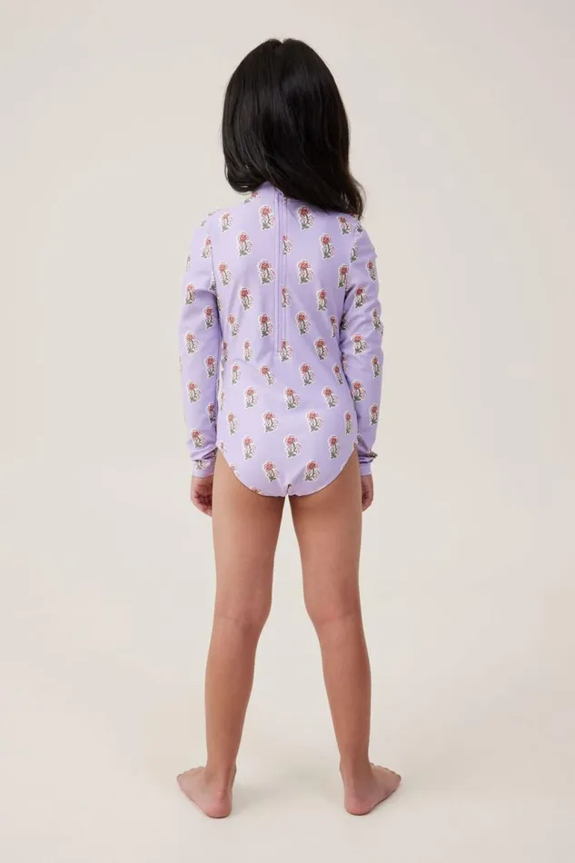 Lydia One Piece Lilac Dropflora Flower Stamp Girls Cotton On Swimwear Lydia One Piece Lilac Dropflora Flower Stamp Girls Cotton On Swimwear
