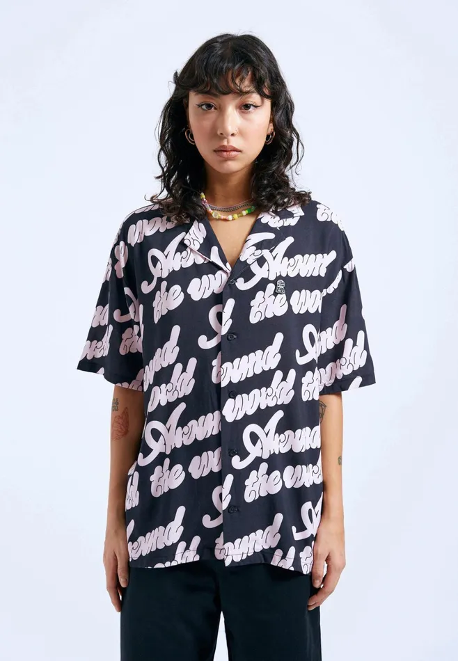 Madi Shirt 8211 Off Black Around AOP Off Black Around Aop Women Dr Denim Shirts