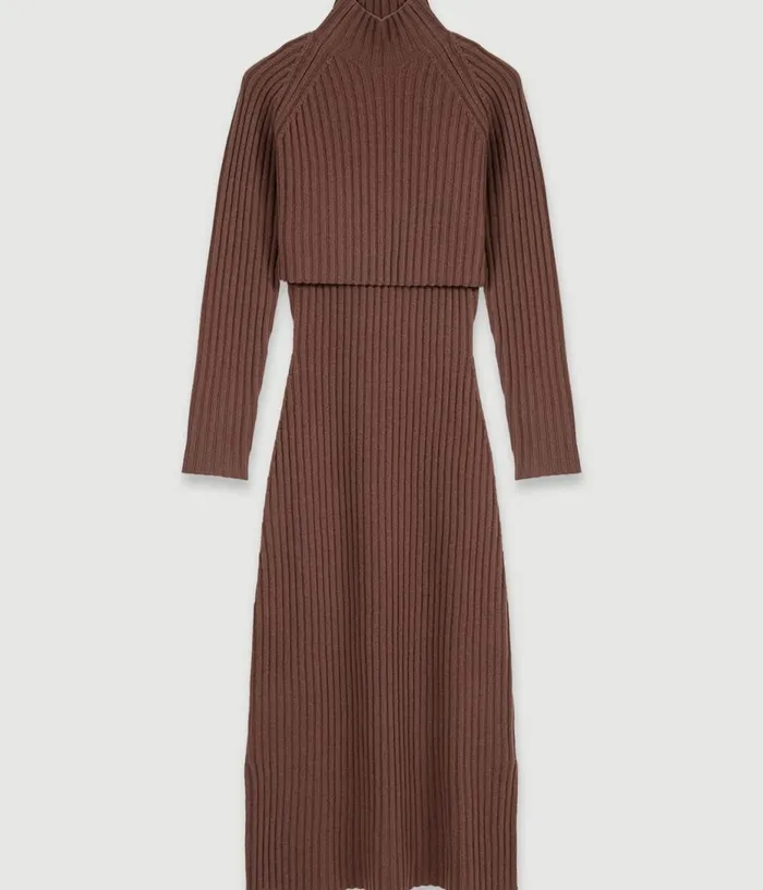 Maje 2in1 Wool Maxi Dress Women Dresses