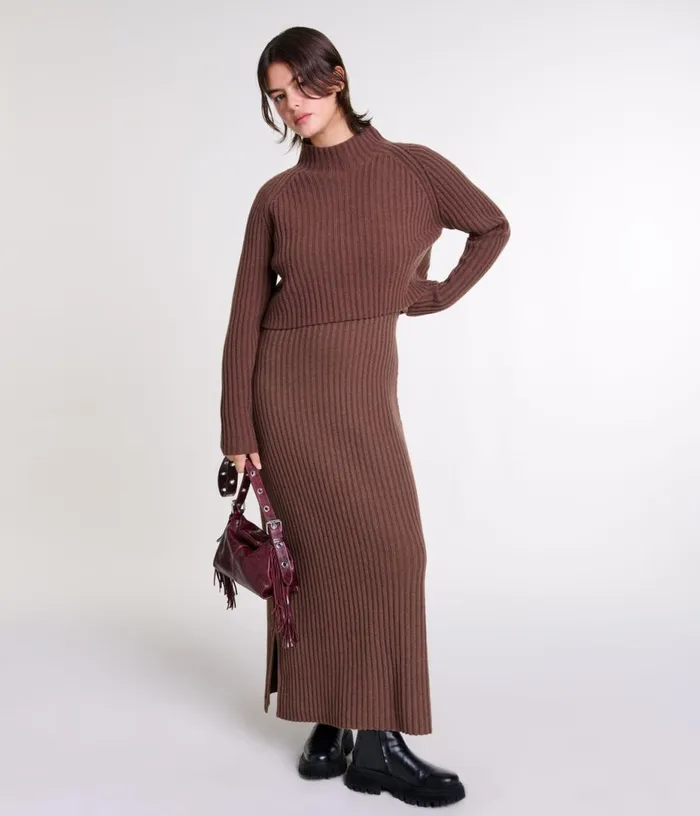 Maje 2in1 Wool Maxi Dress Women Dresses