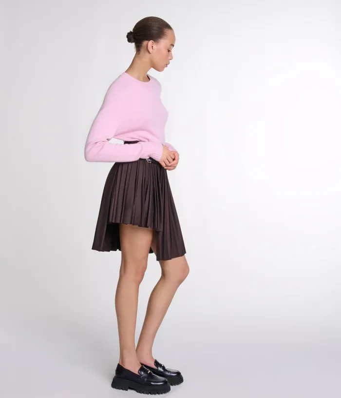 Maje Asymmetrical Pleated Short Skirt Women Skirts and Shorts