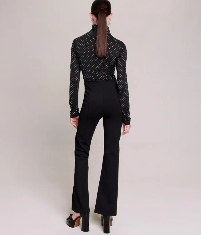 Maje Black Slimfit Trousers With Slits Women Pants and Jeans Maje Black Slimfit Trousers With Slits Women Pants and Jeans