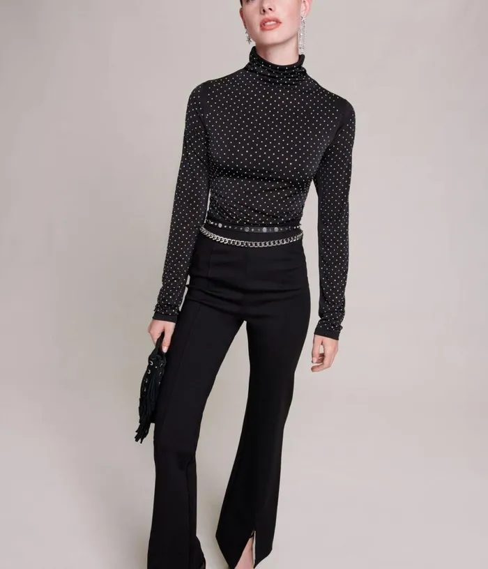 Maje Black Slimfit Trousers With Slits Women Pants and Jeans Maje Black Slimfit Trousers With Slits Women Pants and Jeans
