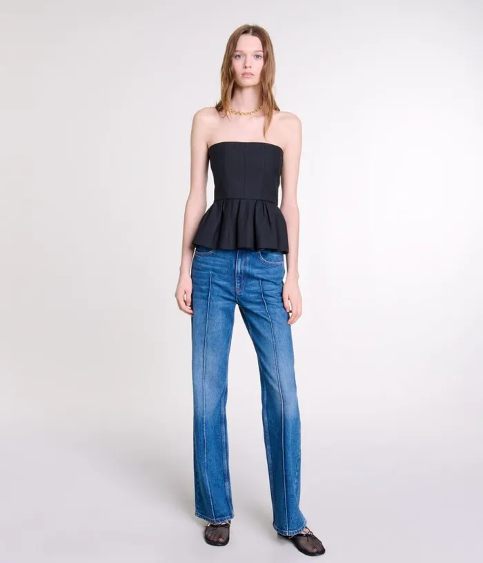 Maje Bustier Top With Basque Women Tops and Shirts