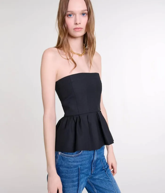 Maje Bustier Top With Basque Women Tops and Shirts