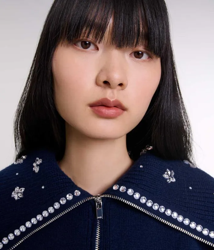 Maje Cardigan With Jewellery Neck Women Sweaters and Cardigans