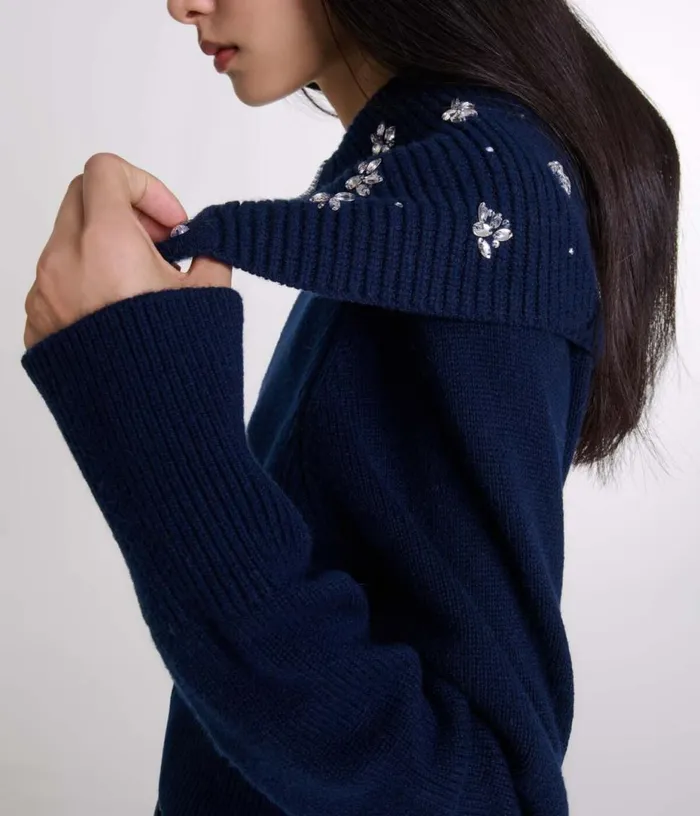 Maje Cardigan With Jewellery Neck Women Sweaters and Cardigans