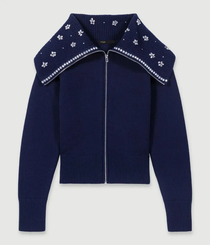 Maje Cardigan With Jewellery Neck Women Sweaters and Cardigans
