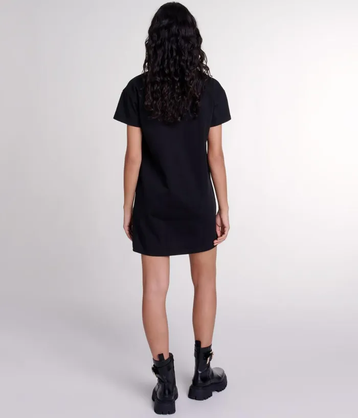 Maje Embroidered Rhinestone Polo Dress Women Dresses