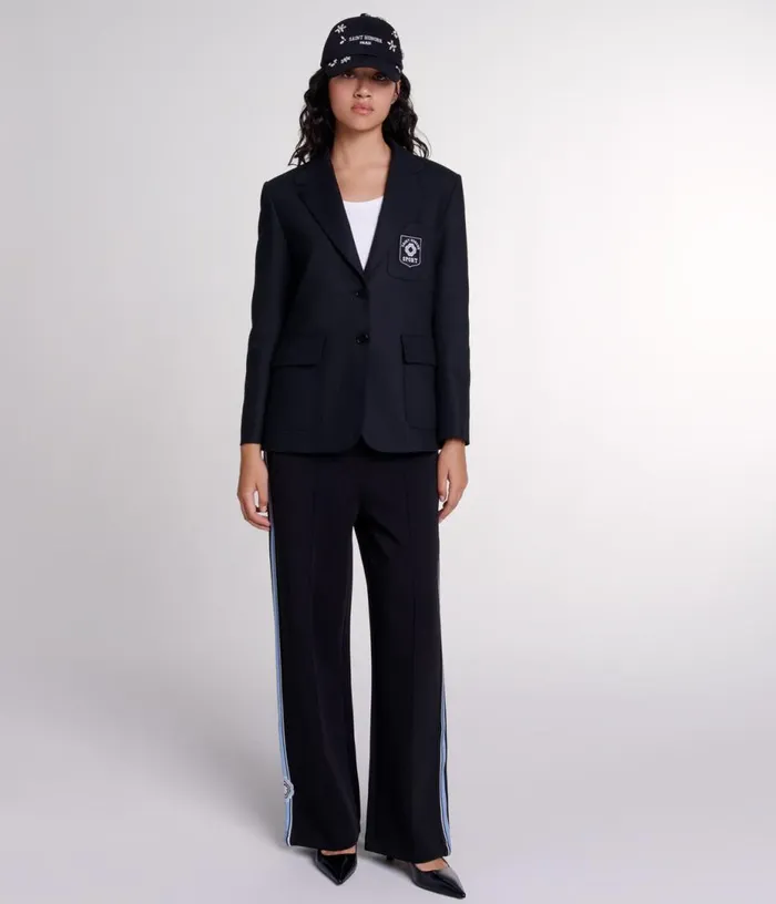 Maje Embroidered Suit Jacket Women Blazers and Jackets