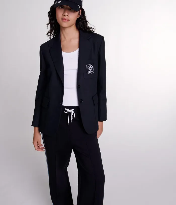 Maje Embroidered Suit Jacket Women Blazers and Jackets