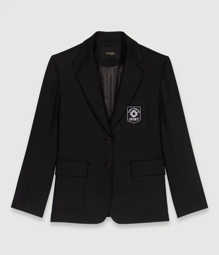 Maje Embroidered Suit Jacket Women Blazers and Jackets