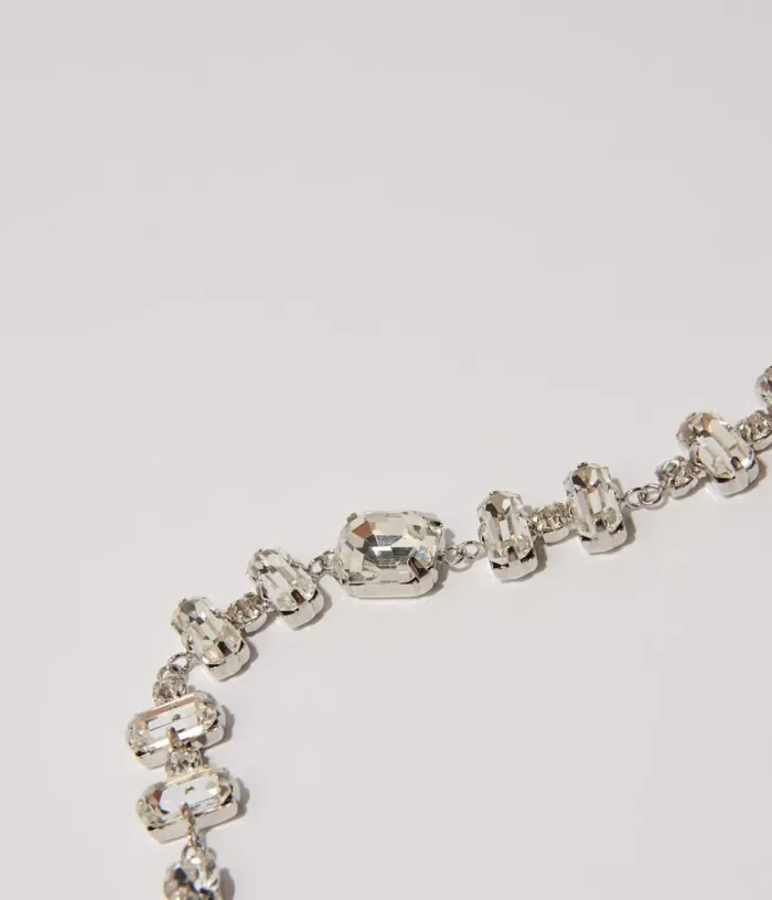 Maje Gold Rhinestone Choker Necklace Women Jewelry