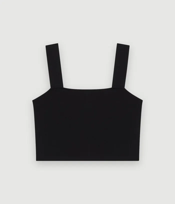 Maje Knitted Crop Top With Straps Women Tops and Shirts Maje Knitted Crop Top With Straps Women Tops and Shirts